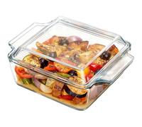 WPPQWP bandeja horno cristal, Fuente de Cristal para Horno para Microondas, Congelador y Lavavajillas (1 l con tapa)