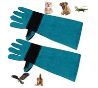 WPPQWP Guante resistente a las mordeduras, para perros y gatos, 45 cm, resistente a espinas, arañazos y mordidas, cuero de vacuno grueso para el cuidado del cabello, entrenamiento de mascotas