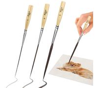 WPPQWP Pinceles finos de pelo de buey, 3 unidades, juego de pinceles para acuarela, relleno de esquinas, marcadores, contornos y líneas de borde, para acuarela, acrílico y pintura al óleo