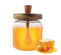 WPPQWP Tarros de miel de 500 ml, dispensador de miel, tarro de miel con cuchara de miel, olla de miel sellada, tarro de miel de cristal para jarabe, colmena, almacenamiento de cocina