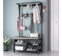 WPPTNSFY Perchero de Entrada con Zapatero, Perchero con Banco Recibidor, Perchero Recibidor con Ganchos, para Entrada, Pasillo Dormitorio Salón L:80/100CM