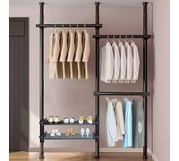 WPPTNSFY Perchero de Ropa Telescópico Altura Ajustable, Telescópico de Almacenamiento de Ropa, Ancho Ajustable y Altura, para Vestidor de Dormitorio
