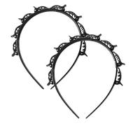 Wpsagek Diadema con Clips, Horquilla De Peinado Con Flequillo De 2 Piezas, Banda Para El Cabello Profesional Con Clips, Diadema Con Clip De Flequillo Tejido Para Mujeres Y Niñas