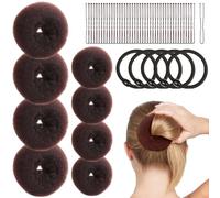 Wpsagek Juego de peinado para el cabello, Juego moldeador de moño para el cabello | Kit de herramientas para hacer moños y donuts | Accesorios para el cabello, herramienta para hacer moños de donut