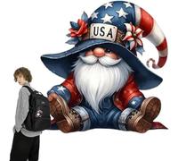 Wpsagek Llavero patriótico, colgador de espejo de coche - Adornos de gnomo de la bandera americana | Colgador acrílico para espejo de coche, decoración de mesa, mochila, llavero