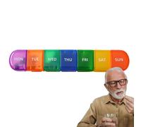 Wpsagek Pastillero semanal, Pastillero de 7 días - Estuche portátil para vitaminas | Pastillero, pastillero, pastillero, organizador de pastillas, estuche portátil de vitaminas para suplementos,