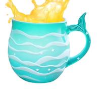 Wpsagek Tazas de café helado de vidrio, vasos de olas de mar, tazas de bebidas, decoración de mesa de café, para bebidas frías y calientes, leche, agua, jugo, decoración del hogar, oficina, dormitorio