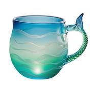 Wpsagek Vaso de vidrio con diseño de olas de mar, tazas de bebidas, decoración de mesa de café, para bebidas frías y calientes, leche, agua, jugo, decoración del hogar, oficina, dormitorio