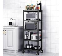 WPT Kitchen Baker's Rack utilitario Estante de Almacenamiento para microondas, Carrito sobre Ruedas, Organizador de Cocina Ajustable, estantes de 5 Niveles