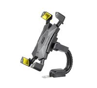 WpTrick Soporte Móvil Moto para Piaggio MP3 300 2010-2024, Soporte Teléfono Manillar, Porta Móvil Scooter, Antivibración Bloqueo Automático, 360° Rotación Robusto,Black+Yellow-B