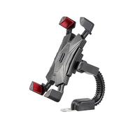 WpTrick Soporte Móvil Moto para Piaggio MP3 300 2010-2024, Soporte Teléfono Manillar, Porta Móvil Scooter, Antivibración Bloqueo Automático, 360° Rotación Robusto,Black+Red-B