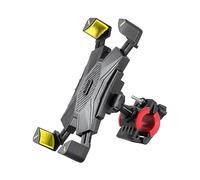 WpTrick Soporte Móvil Moto para Piaggio MP3 500, Soporte Teléfono Manillar, Porta Móvil Scooter, Antivibración Bloqueo Automático, 360° Rotación Robusto,Black+Yellow-A