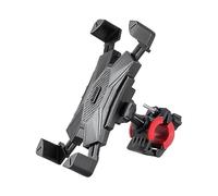 WpTrick Soporte Móvil Moto para Royal Enfield Himalayan, Soporte Teléfono Manillar, Porta Móvil Scooter, Antivibración Bloqueo Automático, 360° Rotación Robusto,Black-A