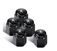 WpTrick Tapones Rueda Coche para Peugeot 106, Tapa De VáLvula, Tapones De VáLvula De Coche Impermeable Cubierta Impermeable A Prueba De Polvo Sello HerméTico,A-Black