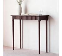 WPWSDWMX Mesa Consola De Madera Maciza con Cajón Oculto, Diseño Ondulado, Mesa Auxiliar Contemporánea para Pasillo Y Sala De Estar(Brown,100cm/39in)