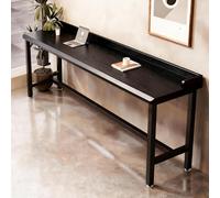 WPWSDWMX Mesa de Bar con Tablero de Madera Maciza y Estructura Metálica, Estilo Industrial, Ideal para Bistrós, Cafeterías y Salas de Descanso(Black,180cm/71in)