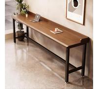 WPWSDWMX Mesa de Bar con Tablero de Madera Maciza y Estructura Metálica, Estilo Industrial, Ideal para Bistrós, Cafeterías y Salas de Descanso(Brown,140cm/55in)