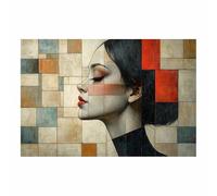 WQBQKKX Africana Mujer Negra Cuadros Lienzo Mujer abstracta Cuadro Impresión Artística Imagen Decoracion de Pared Cocina（Beige 25-50x70cm Sin marco