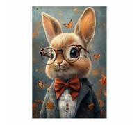 WQBQKKX Animal conejo Cuadro Moderno Lienzo decorativos Colorido y tierno Cuadro Impresión Artística Imagen Decoracion de Pared Cocina(Amarillo 77)-50x70cm Sin marco