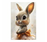 WQBQKKX Animal conejoes Salon Modernos Pared Decorativos Lienzo Genial y tierno Cuadro Impresión Artística Imagen Decoracion de Pared Cocina(Beige 54)-20x30cm Sin marco