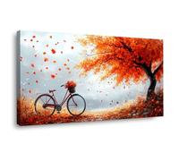 WQBQKKX Árbol De La Vida Cuadro Decorativo para Sala XXL Lienzo Paisaje otoñal Pintura Imagen cuadros decoracion salon dormitorios baño Pasillo（Amarillo 73-40x80cm Enmarcado