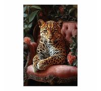 WQBQKKX Cuadro Animal Impreso Lienzo Pintura Leopardo Cuadro De Arte De Pared Para Sala De Estar Carteles E Impresiones（Verde 6-40x60cm Sin marco
