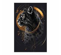 WQBQKKX Cuadro Animal Impreso Lienzo Pintura Leopardo Cuadros Pintura Carteles E Impresiones, Arte De Pared De Porche（Dorado 32-50x70cm Sin marco