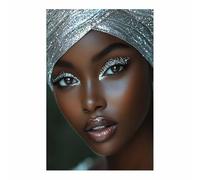 WQBQKKX Cuadro De Lienzo De Mujer Negra Africana Mujer abstracta Pintura Imagen Cuadros Decorativos Salon Dormitorios Pasillo（Naranja 82-70x100cm Sin marco