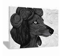 WQBQKKX Cuadros Decoracion Salon Modernos Lienzos Divertido Abstractas Cuadro De Arte De Pared Para Sala De Estar Carteles E Impresiones（Negro 78-20x30cm Enmarcado