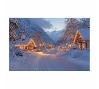 WQBQKKX Cuadros paisaje invierno poster Sobre Lienzo Invierno de nieve Pintura Imagen Cuadros Decorativos Salon Dormitorios Pasillo（Blanco 24-50x70cm Sin marco