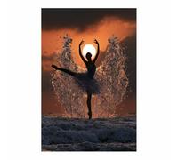 WQBQKKX Decoración mural lienzo horizonte mar abierto abstracto Mujer Cuadro Sobre Lienzo Moderno Dormitorio Cocina Cuadros Pared Imágenes Wall Art（Naranja 16-20x30cm Sin marco