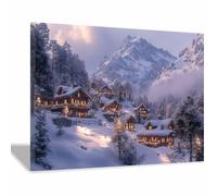 WQBQKKX Grande Cuadros Modernos Lienzo Pintura Poster Paisaje nevado Pintura Imagen Cuadros Decorativos Salon Dormitorios Pasillo（Azul 82-60x80cm Enmarcado