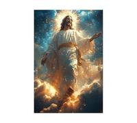 WQBQKKX Jesús Cuadros Lienzo Decoracion de Pared, Jesús Abstracto póster arte decoración del hogar sala estar Dormitorio - 50x70cm Sin marco(Oro)