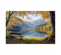 WQBQKKX Póster de Lienzo Árbol de la Vida Estilo Art Deco Geométrico Naturaleza lacustre Cuadro Sobre Lienzo Moderno Dormitorio Cocina Cuadros Pared Imágenes Wall Art（Amarillo 78-30x45cm Sin marco