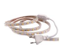 WQBQXNY Tira LED regulable 220V CA SMD 5050 flexible de 1M/2M/3M/4M/5M/10M/15M/20M/25M con regulador de intensidad, 60 leds/m, resistente al agua.(Cold white,DIMMER_18M)