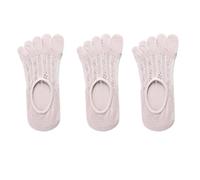 WQCMH 3 pares de calcetines de cinco dedos para mujer algodón de verano transpirable invisible tobillo calcetín barco corto elasticidad medias para mujer(3 pares-rosa,Talla única)