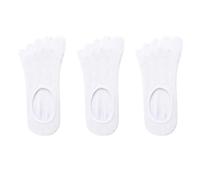 WQCMH 3 pares de calcetines de cinco dedos para mujer algodón de verano transpirable invisible tobillo calcetín barco corto elasticidad medias para mujer(3pares-blanco,Talla única)