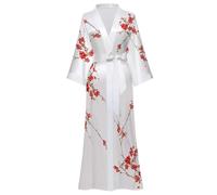 WQCMH Bata larga oversize Primavera Verano Ropa de dormir para mujeres Kimono bata Camisón de satén Camisón Camisón holgada para el hogar Ropa para estar(Blanco-A,as4,alpha,one_size,regular,regular)