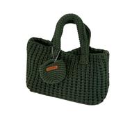 WQCMH Bolso de ganchillo retro hecho a mano Bolso casual Bolso de hombro Tote de otoño e invierno Axila de mujer(Verde oscuro,30x14x8CM)