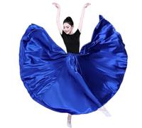 WQCMH Falda de satén Femenina, Baile del Vientre, gitanas con Faldas largas, Bailarinas de práctica Visten Falda de Baile Morada variada(Azul-A,as4,Alpha,s,Regular,Regular)