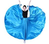 WQCMH Falda de satén Femenina, Baile del Vientre, gitanas con Faldas largas, Bailarinas de práctica Visten Falda de Baile Morada variada(Azul-B,as4,Alpha,m,Regular,Regular)