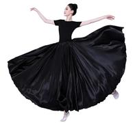 WQCMH Falda de satén Femenina, Baile del Vientre, gitanas con Faldas largas, Bailarinas de práctica Visten Falda de Baile Morada variada(Negro,as4,Alpha,m,Regular,Regular)