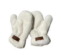 WQCMH Gloves Winter Plush Warm Gloves Thick Soft Fluffy Full Finger Cute Windproof Warmer Mittens Women Keep Mitten(One Size,white)