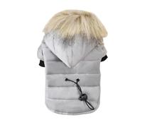 WQCMH Pet Dog Coat Small Dog Jacket Windproof Warm Padded Hoodie Snowsuit Autumn Winter Pet Hooded Clothes for Medium Large(Gray,XS（Old）)