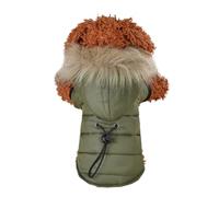 WQCMH Pet Dog Coat Small Dog Jacket Windproof Warm Padded Hoodie Snowsuit Autumn Winter Pet Hooded Clothes for Medium Large(Green,XS（Old）)