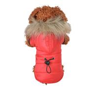 WQCMH Pet Dog Coat Small Dog Jacket Windproof Warm Padded Hoodie Snowsuit Autumn Winter Pet Hooded Clothes for Medium Large(Red,XS（Old）)