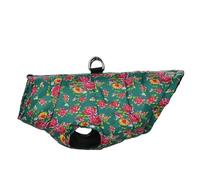 WQCMH Winter Dog Clothes for Small Dogs Costume Waterproof Puppy Cat Funny Big Flower Pet Jacket with Leash Ring Pug Outfits(Green,L)