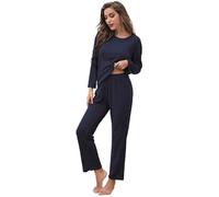 WQCMH Women's Set Autumn and Winter Pajamas Two-Piece Set Can be Worn Over Women's Clothing(Blue,as4,Alpha,x_l,Regular,Regular)
