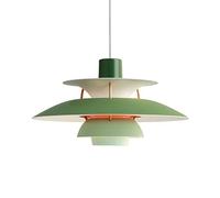 WQCSH Lámpara Colgante Estilo Nórdico Danés, Simplicidad Moderna, Altura del Cable Ajustable, Luz Suave sin Deslumbramientos, Ideal para Comedor Cocina Salón, Casquillo E27, Verde, 30CM