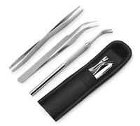 WQDD STANPET 3 Pinzas para Garrapatas con Bolsa de Tela - Quita Garrapatas para Perros, Gatos y Humanos, Pinza Garrapatas de Acero Inoxidable, Extractor de Garrapatas para Mascotas